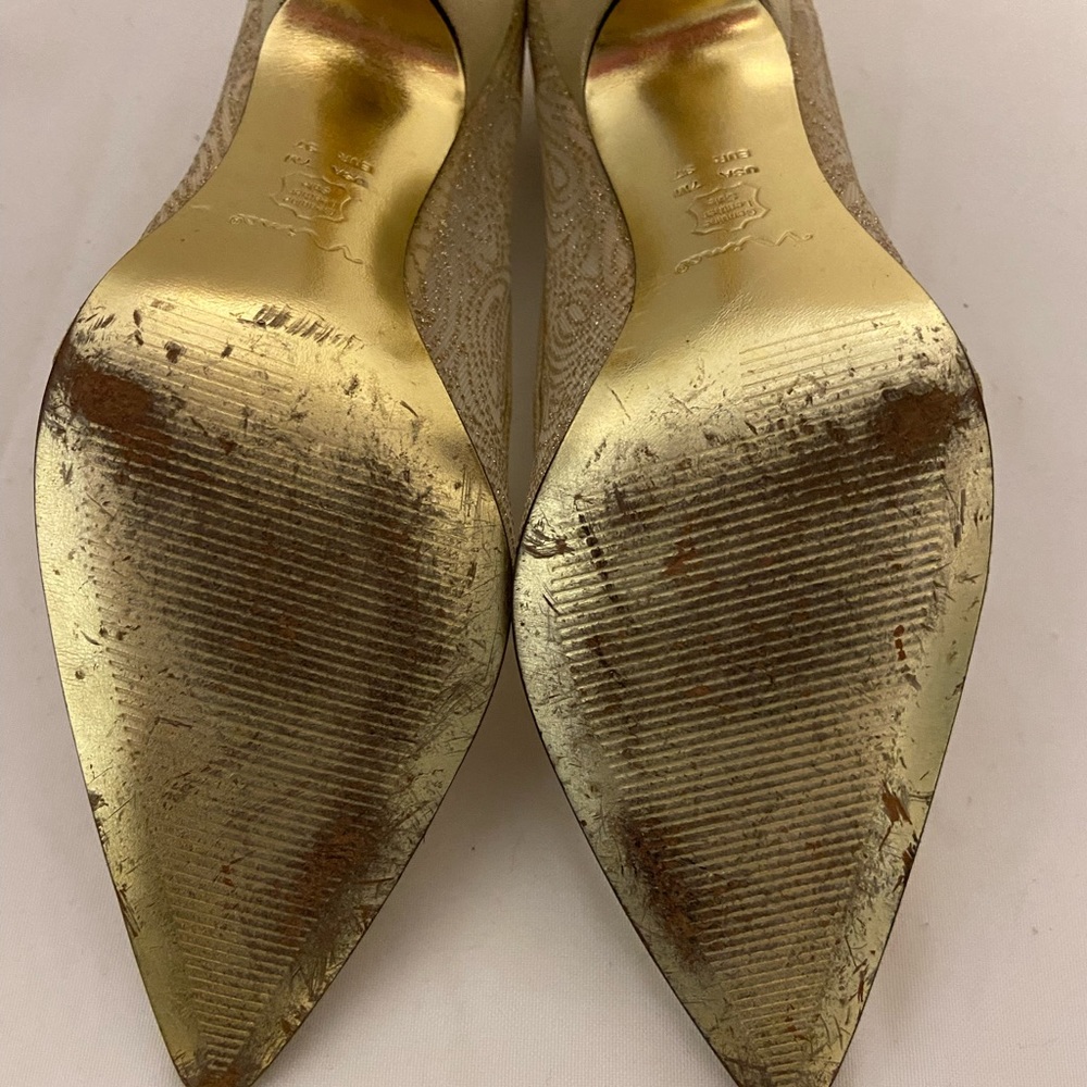 NINA GOLD GLITTER HEELS - Picture 6 of 9